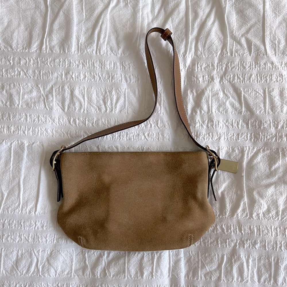 NEVER USED: Suede Tan Coach Mini Shoulder Bag